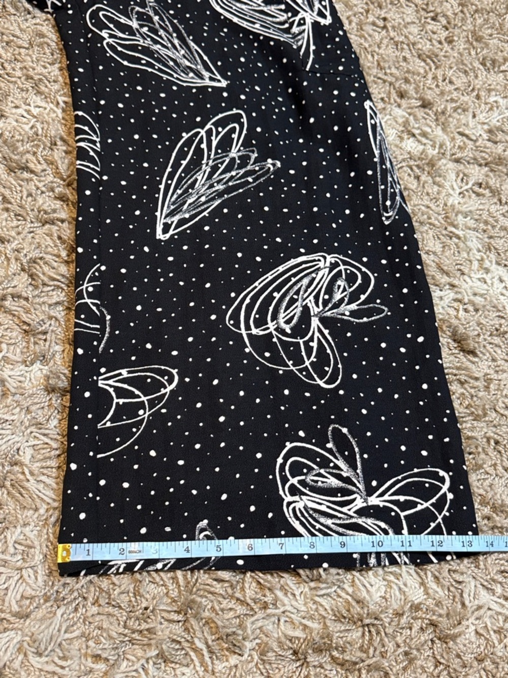 NWT Moonlight Black/Ivory Polka Dot & Scribble Print Cropped Pants size Large - Picture 12 of 13